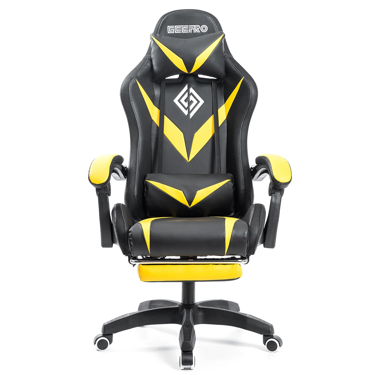 Gaming Chair with PVC Leather Massage Swivel Ergonomic Reclining High Back Office Chair Height Adjustable Headrest Lumbar Suppor