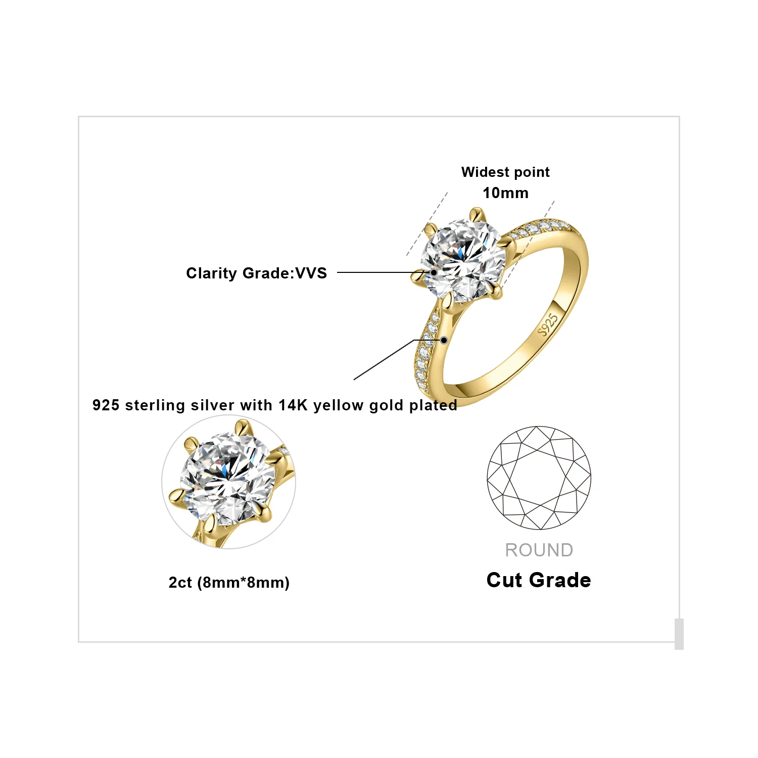 2ct Yellow Color