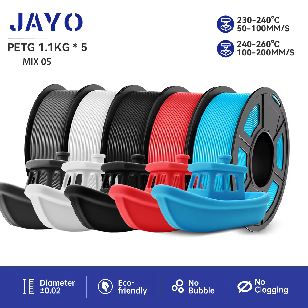 PETG BK WT GY RD BL