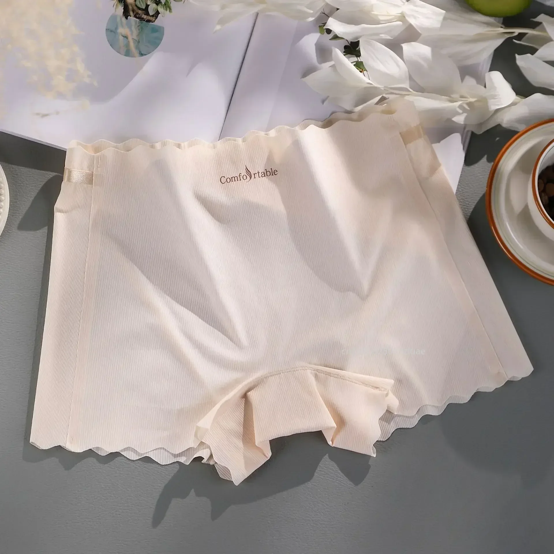 Seamless Ice Silk Safety Pants Safety Short Pants Women Summer Underwear Skirt Boxer ShortsTight Bottomed Underpants XL-3XL