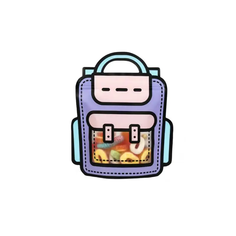 Creative Gifts Packaging Bag Cartoon School Bag Shape Candy Snack Self-lock Bags Kids Birthday Party Decors Gifts Christmas