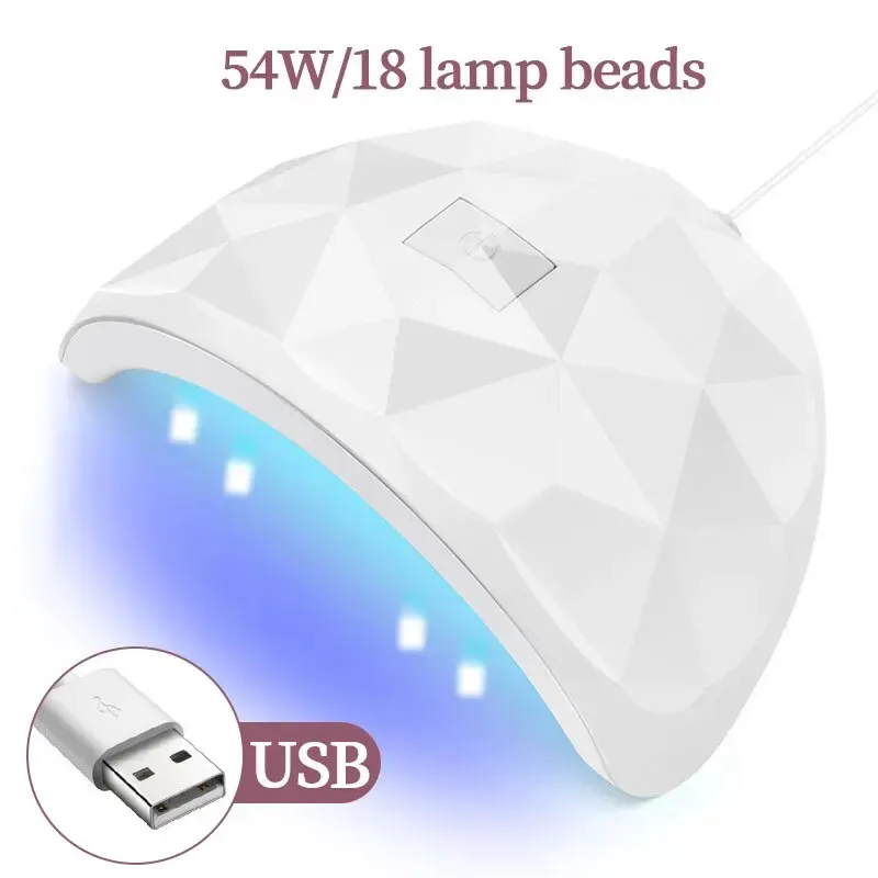 54W LED Nail Dryer Lamp For Nails 18 UV Lamp Beads Drying All Gel Polish USB Charge Professional Manicure Equipment