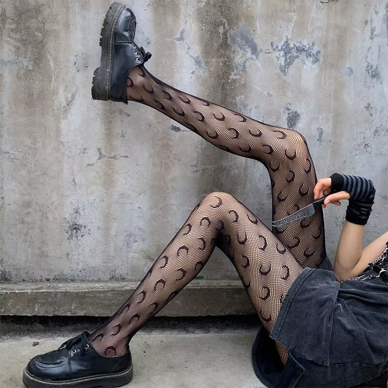 Gothic Bat Long Sexy Fishnet Stockings Women Harajuku Emo Alternative Mesh Bat Tights Lingerie Skin Thigh High Garters Hosiery