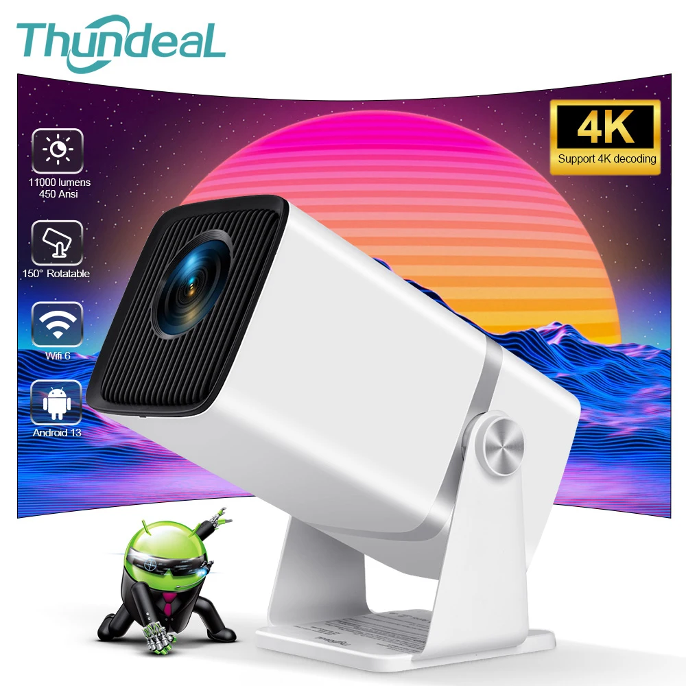 ThundeaL TD80W Full HD 1080P Mini Projector 4K Android WiFi 3D Home Theater TD80 Portable Projetor Meeting Video Movie PK HY320