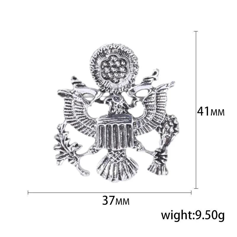Alloy Double Headed Eagle Brooches for Women Unisex Russian Coat of Arms Pin Event Party Backpack Decoration Clothes Accessories