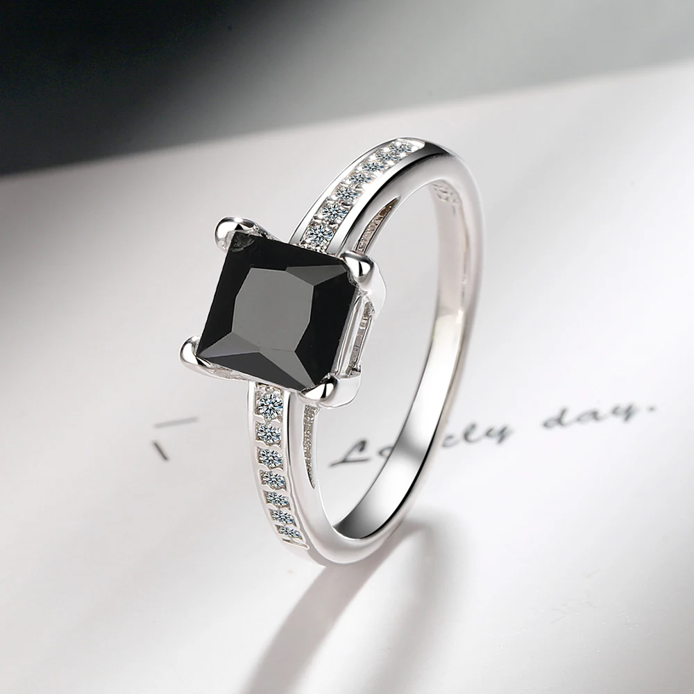 1-2CT Princess Cut Moissanite Engagement Ring VVS D Colorless Solitaire Diamond Promise Bridal Ring For Women Wedding Jewelry