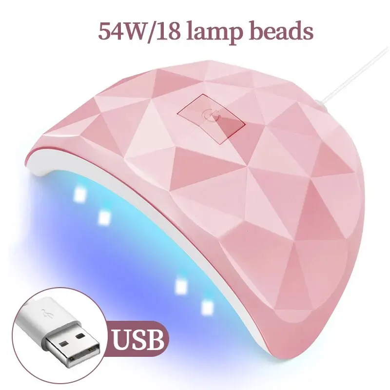 54W LED Nail Dryer Lamp For Nails 18 UV Lamp Beads Drying All Gel Polish USB Charge Professional Manicure Equipment