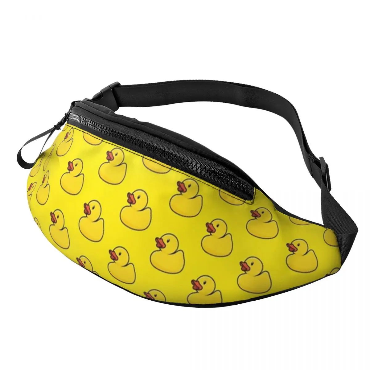 Custom Yellow Ducks Fanny Pack for Women Men Fashion Cartoon Crossbody Waist Bag Cycling Camping Phone Money Pouch
