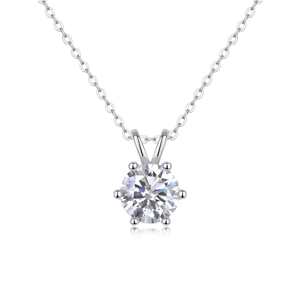 2 Carat Moissanite Necklace S925 18K Gold Plated Hypoallergenic Pendant, Nickel Free, Shiny Gemstone Jewelry With Certificate
