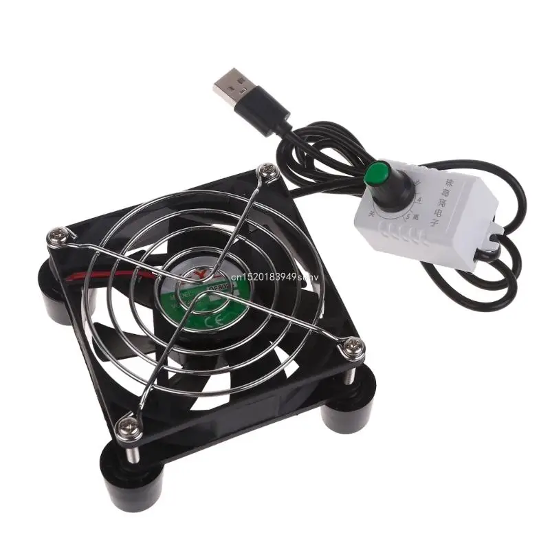 USB-Powered Fan with Built-in Mesh Pad 3000RPM for Usb Router Broadband Set Top Box External 8cm 12cm 24cm Cooler