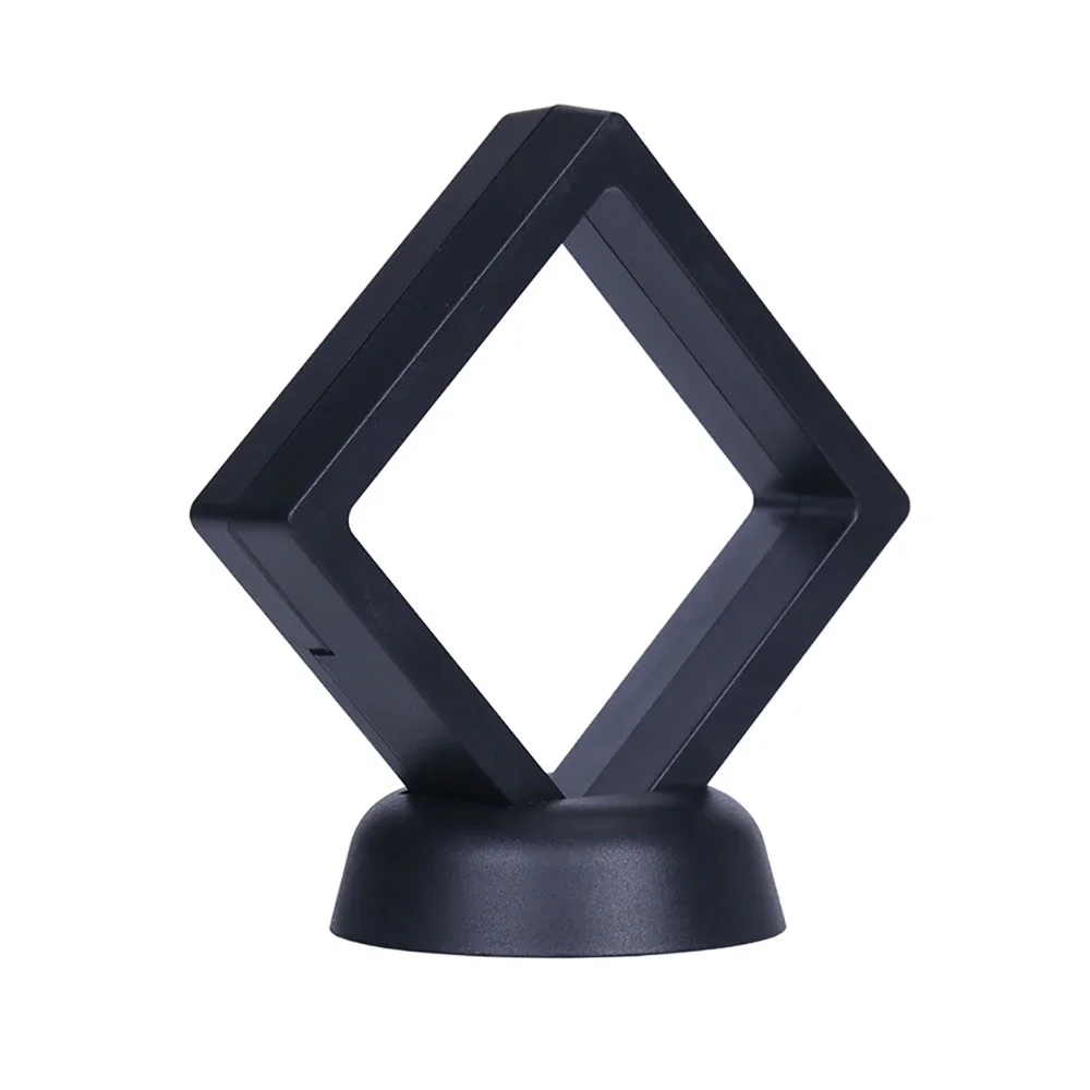 1PC Diamond Display Stand 7x7cm White Black Box Coin Collection Decoration Ring Earring Showing Holder Gemstone Storage Gift Box