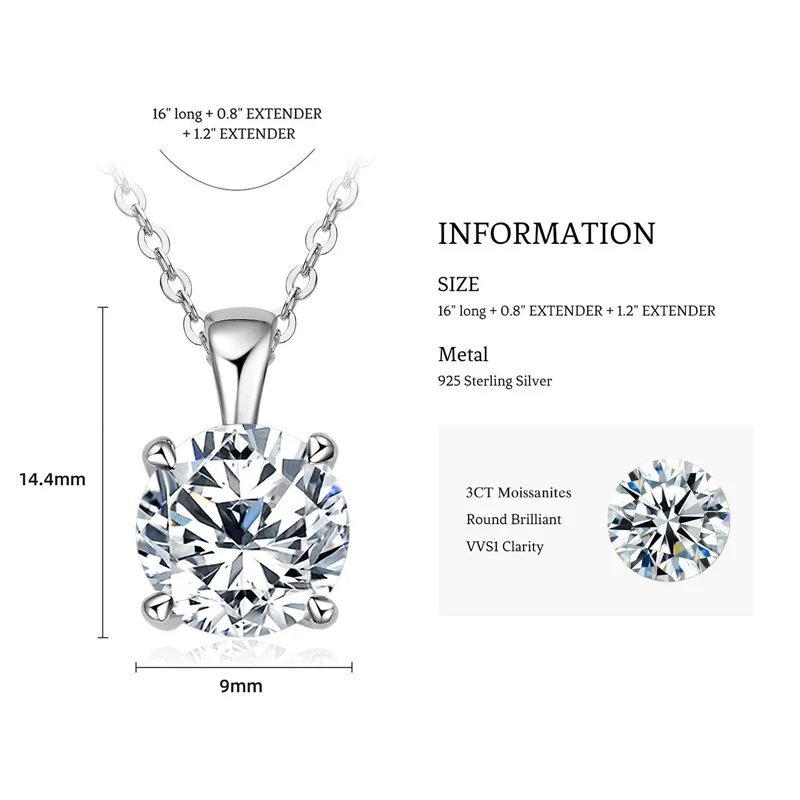 3.0ct 9mm-White