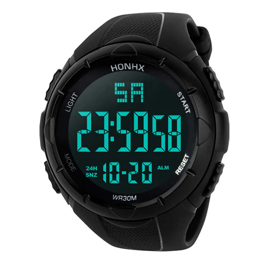 Digital Luxury Mens Watch Simple Style Luminous Date Electronic Watch Sport Male Waterproof Pvc Strap Business Watches Relojes