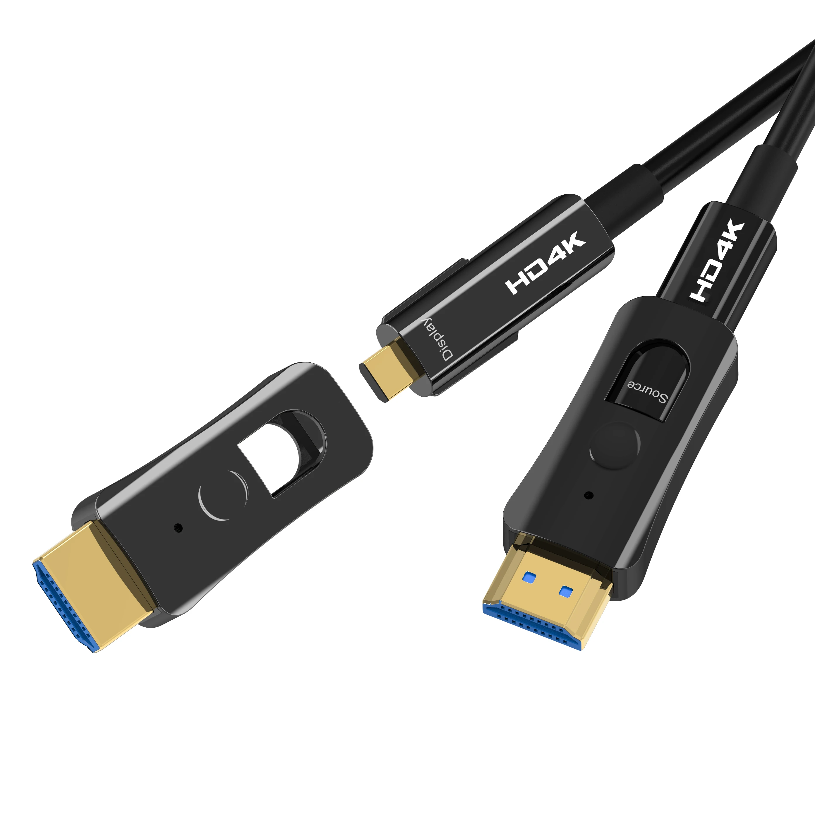 Fiber optic Threaded cable HDMI 2.1 Cable 8K A to D type Micro Single Head Pullable 48Gbps 4K@120Hz for HDTV projector Cameras