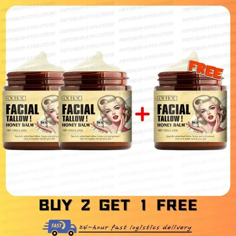 120g Whipped Beef Tallow Cream And Honey Balm Moisturizing Beef Tallow Serum Body Lotion Grass Fed Grass Finished Face Lip Care