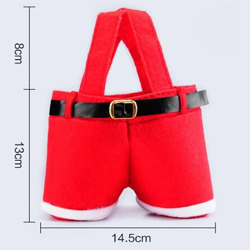 1Pcs Merry Christmas Gift Treat Candy Wine Bottle Holder Santa Claus Suspender Pants Trousers Decor Christmas Gift Bags Cute