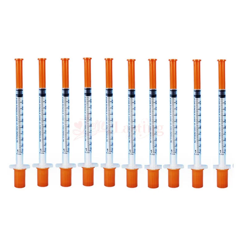 10pcs 1ml Disposable Plastic Veterinary Syringe With Needles For Pet Farm Animal Cat Dog Pig Cattle Sheep Horses Tool Parts