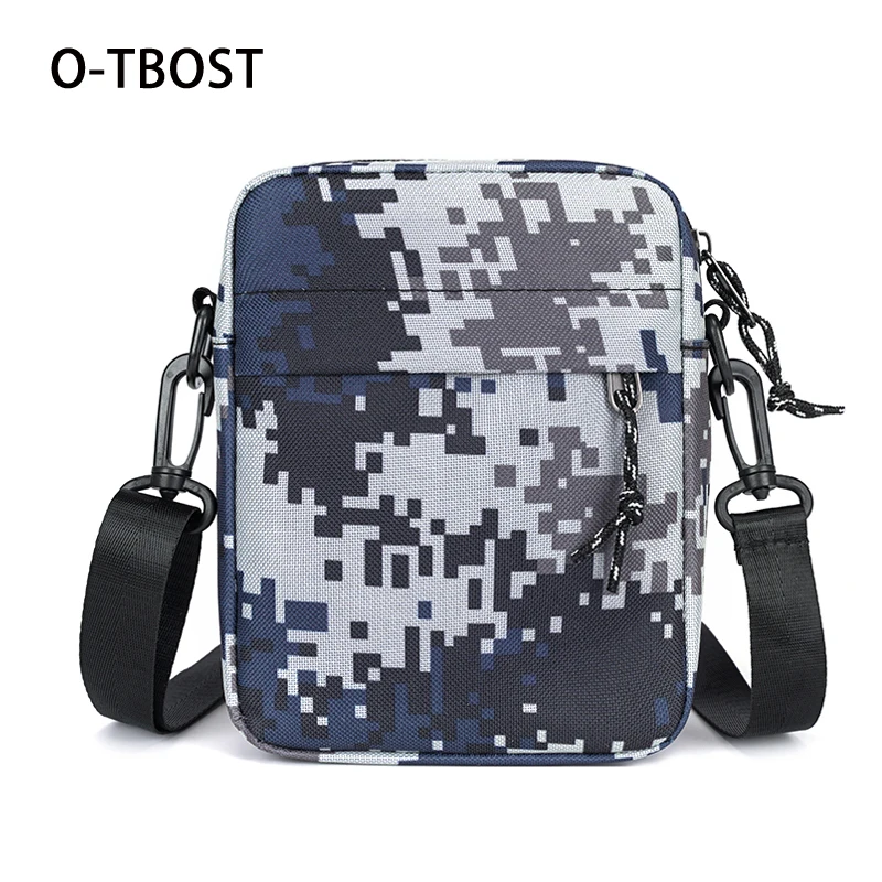 O-TBOST Camouflage Crossbody Bag for Men, Oxford Cloth Tactical Shoulder Bag with Multiple Compartments and Adjustable Strap