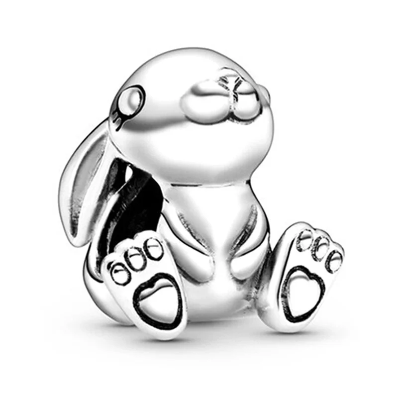 Diamond Heart Pendants Silver Plated Hollow Alloy Animals Charm Beads For Fashion DIY Bracelet Necklace Jewelry Accessories Gift