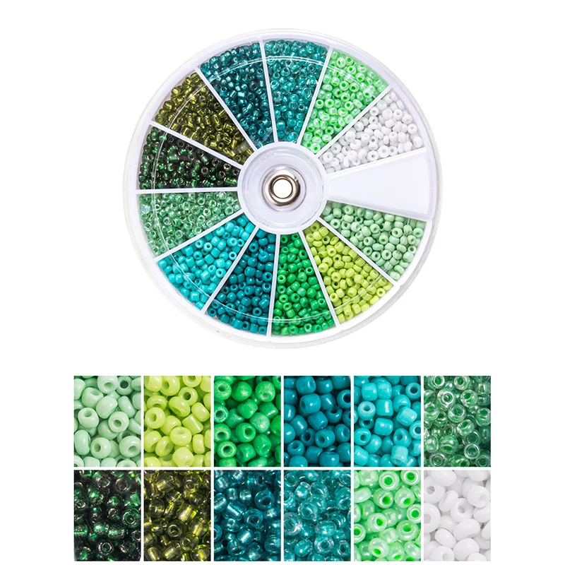2000Pcs/Box Colorful Series Glass Seed Beads Kit Bracelet Making Kit Beads Assortment Craft Loose Beads for Jewelry Making DIY