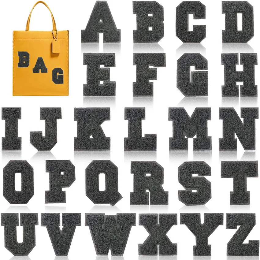 Carnival Black Letters Embroidered Iron On Patch Applique Diy Name Badge Alphabet Patches For Clothing Bag Accessories