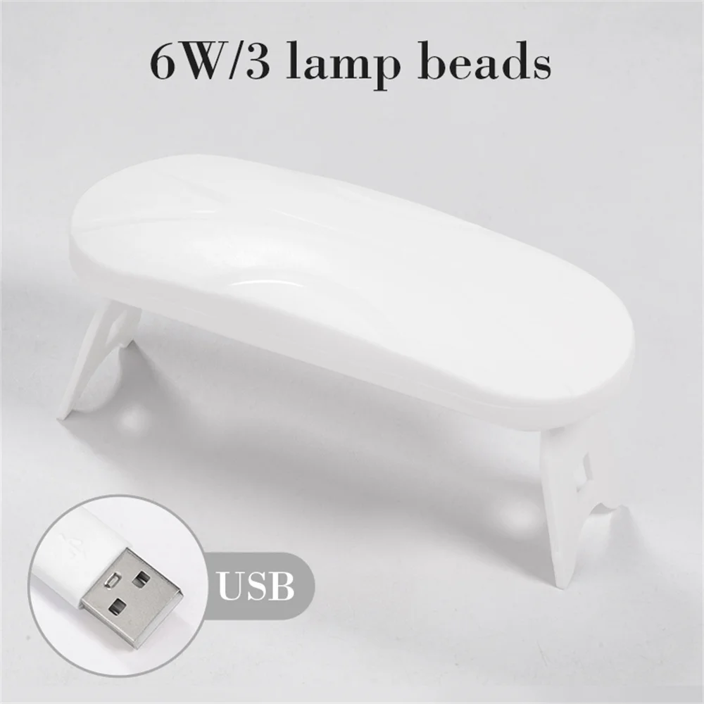 LULAA Mini 6W Nail Dryer LED UV Lamp USB Gel Varnish Curing Machine Nail Art Equipment 3 LEDS Beads Manicuring Nail Tool