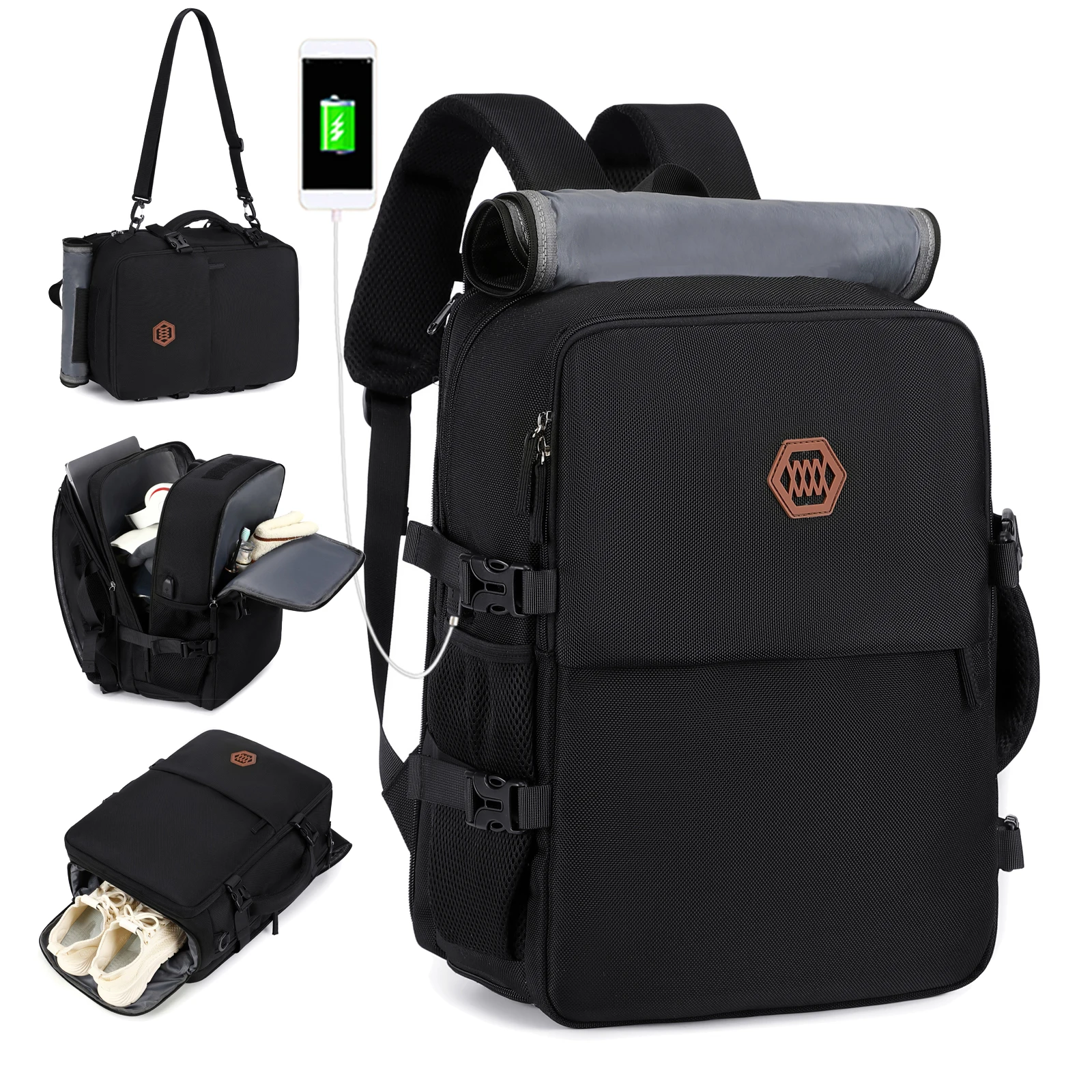 Travel backpack, waterproof and durable business backpack, suitable for students with 17 inch laptops for both men and women