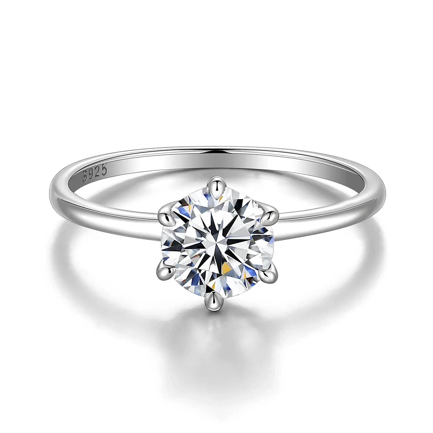 Trumium 0.5/1 Ct D Color Moissanite Ring For Women Diamond moissanite Rings s925 Silver Engagement Wedding Bands Fine Jewelry