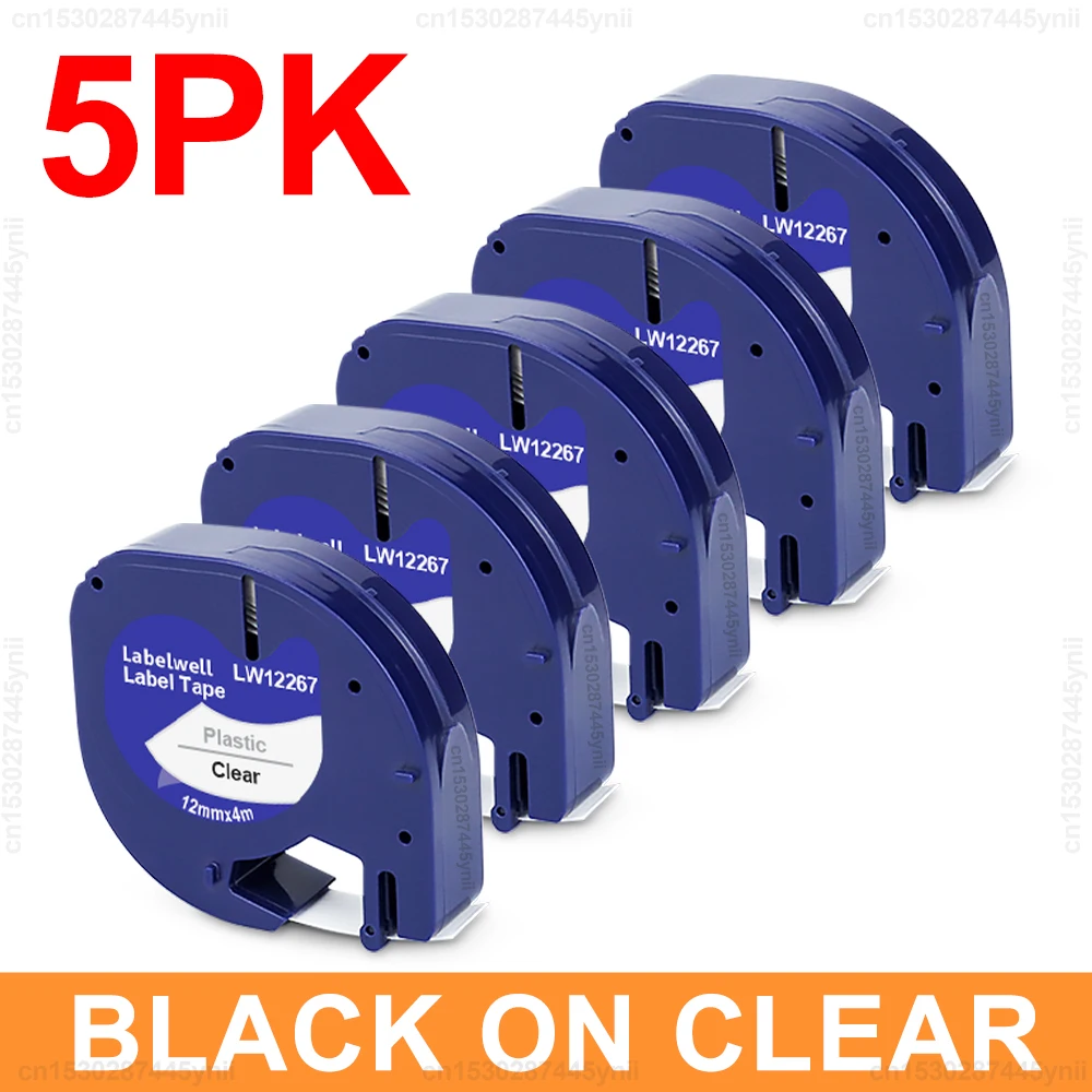 5PK Black on Clear