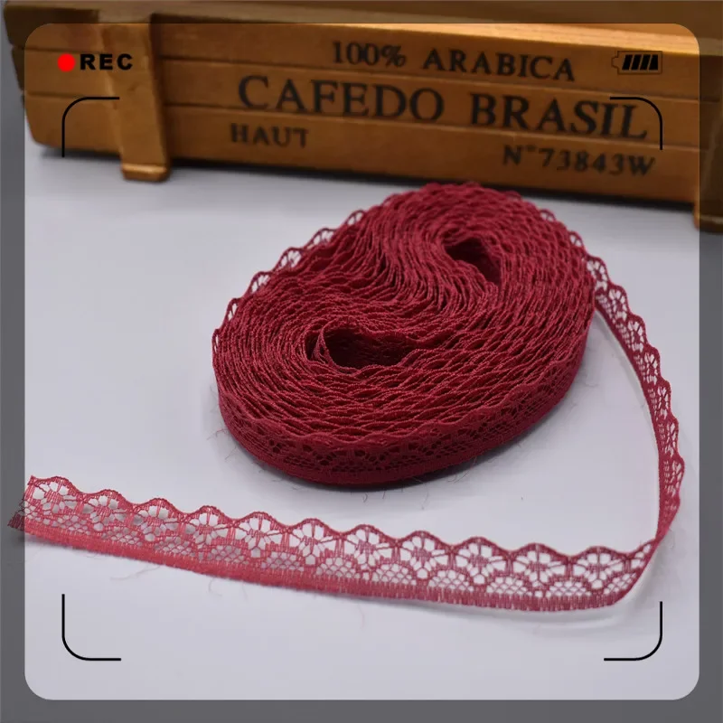 10Yards/Lot Lace Ribbon Tape Width14mm Lace Trim Fabric DIY Embroidered for Sewing Accessories Wedding Dress African Lace Fabric