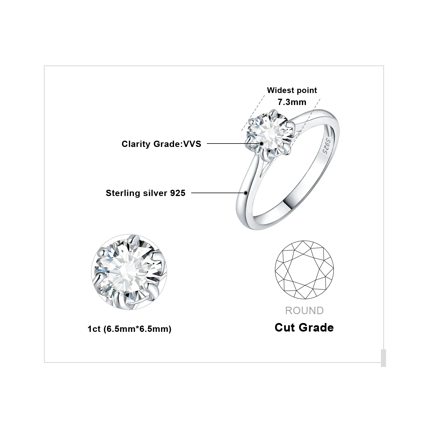 1ct Silver Color