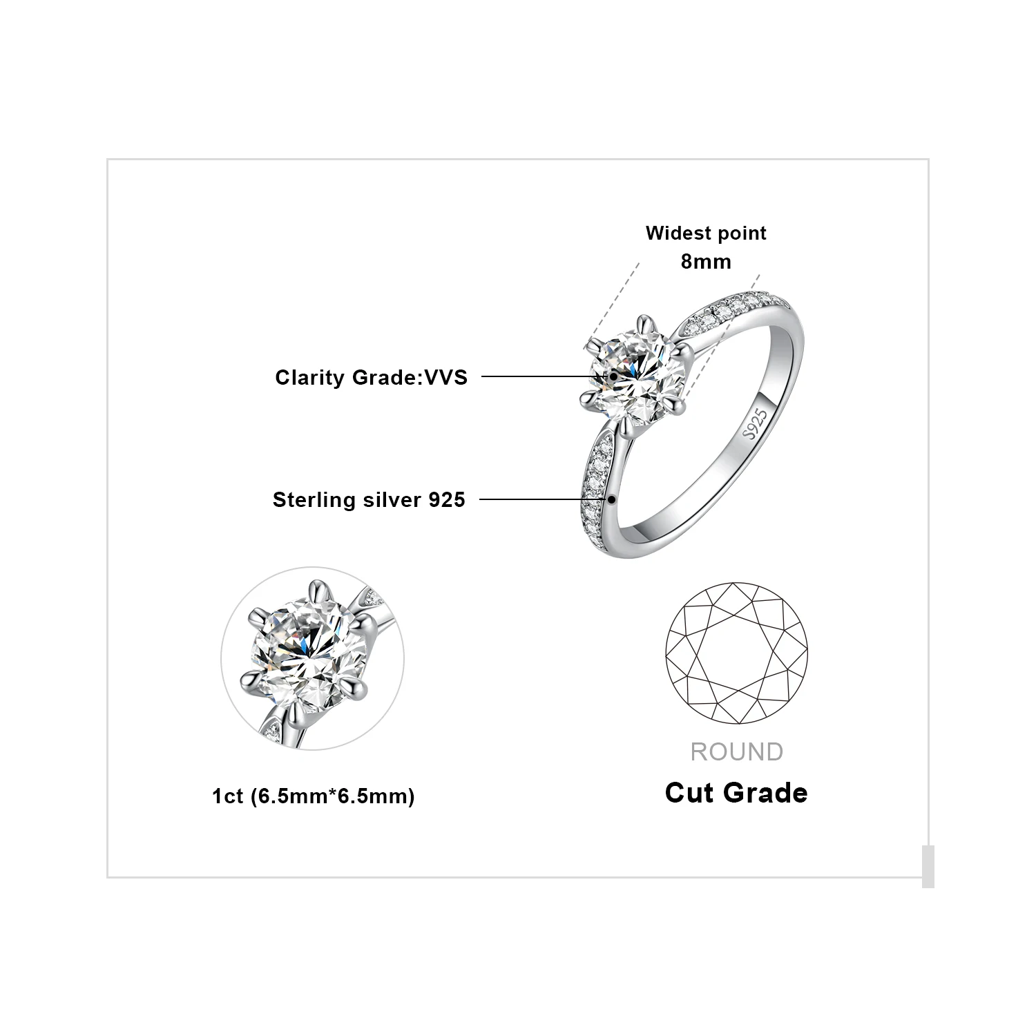 1ct Silver Color