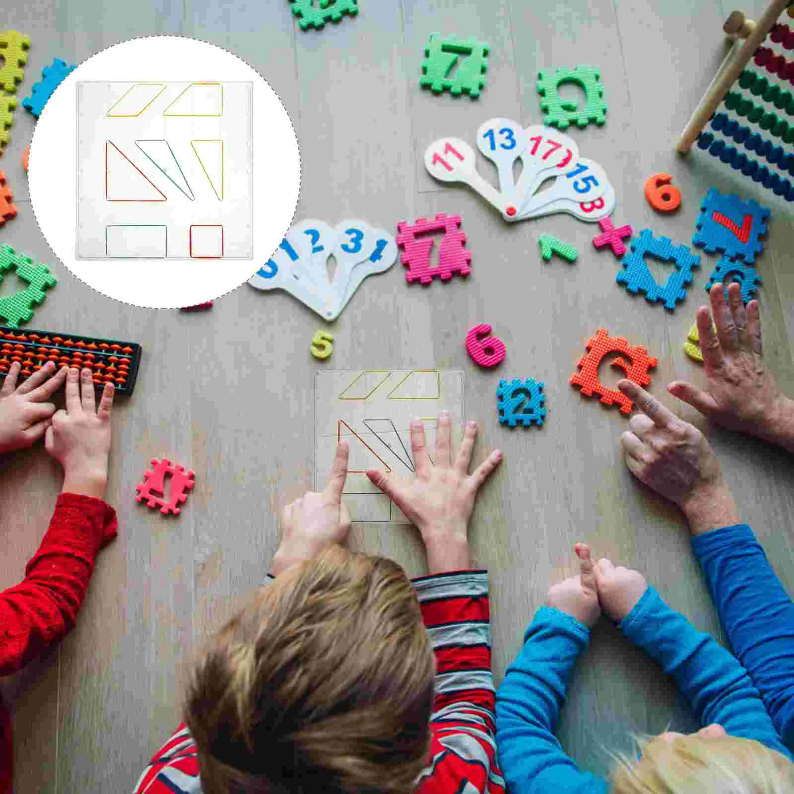 2 Pcs Primary School Teaching Equipment Creative Geoboard Plastic Nail Pegboard Plate Kids Toy Puzzle Child Puzzles