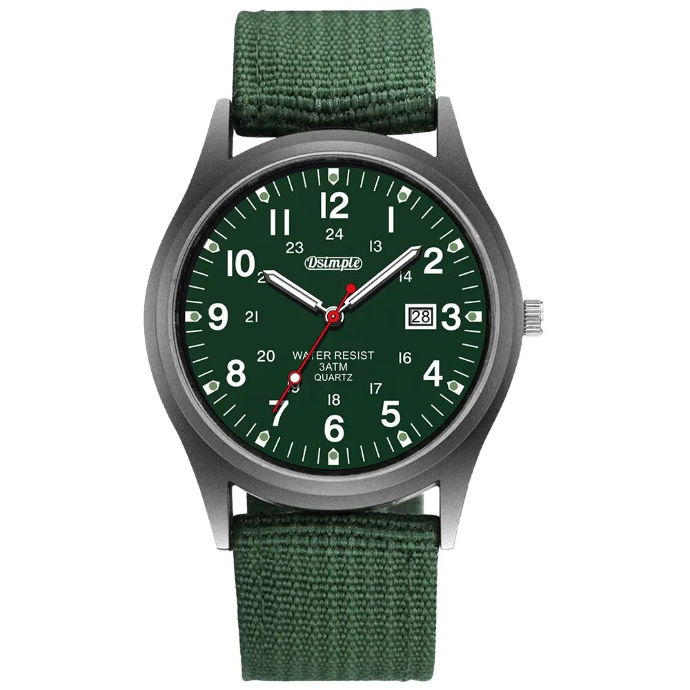 Fashion Mens Watches Luminous Hands Clock Luxury Military Sports Calendar Quartz Wristwatch Men Casual Nylon Watch Reloj Hombre