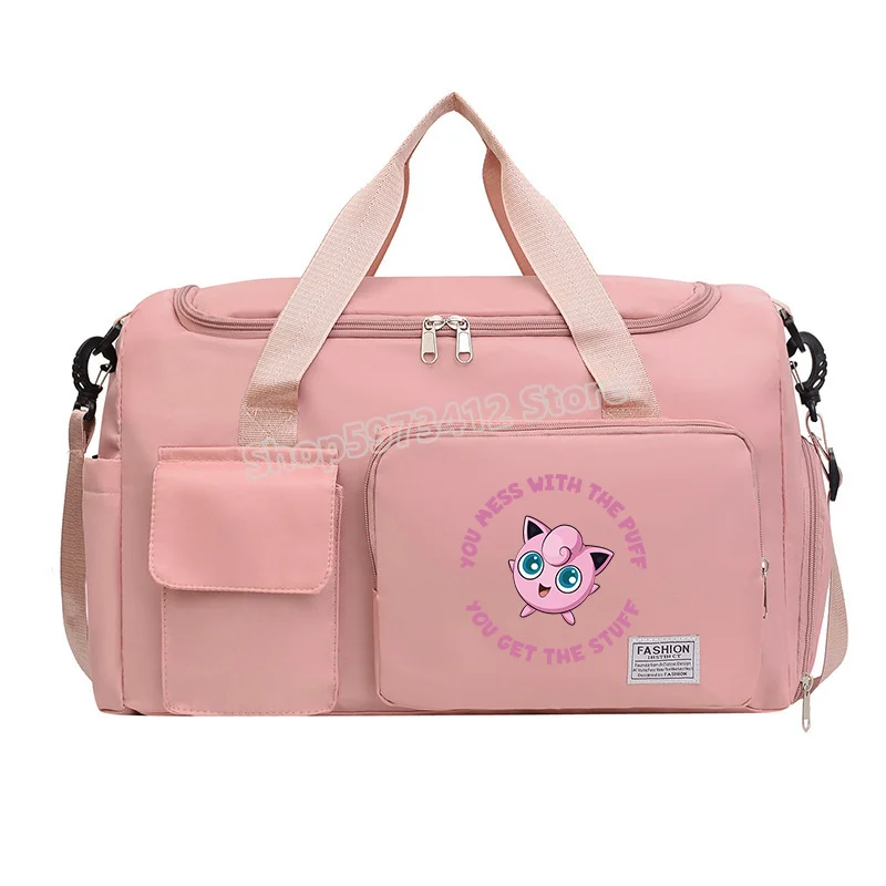 Pokemon Large Capacity Travel Bag Pikachu Luggage Nylon Cartoon Waterproof Gym Tote Women Duffle Bags Birthday Gifts Genderless