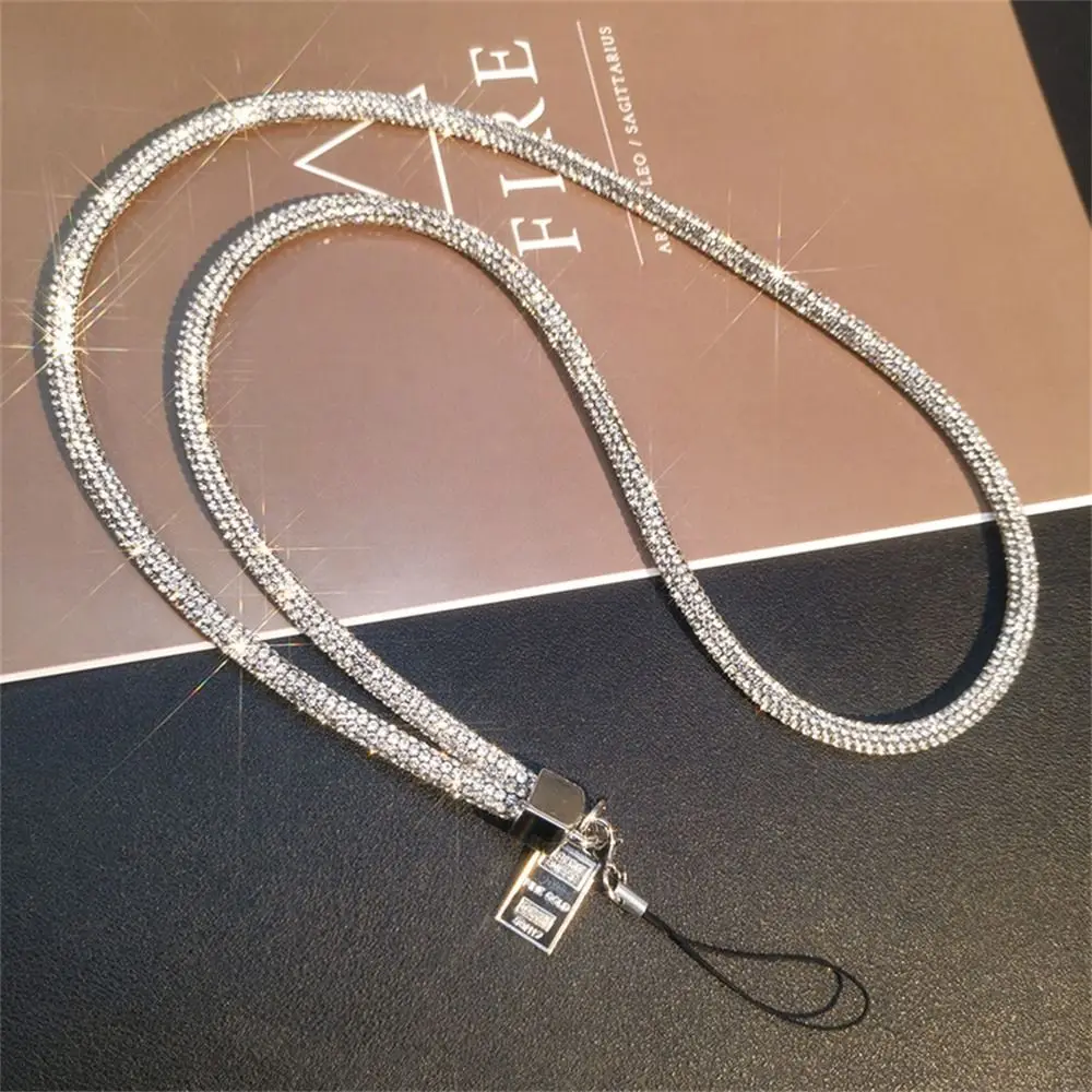Full Diamond Rhinestone Phone Lanyard Diamond Pendant Wrist Chain Diamond Phone Lanyard Short Anti-lost Cellphone Chain
