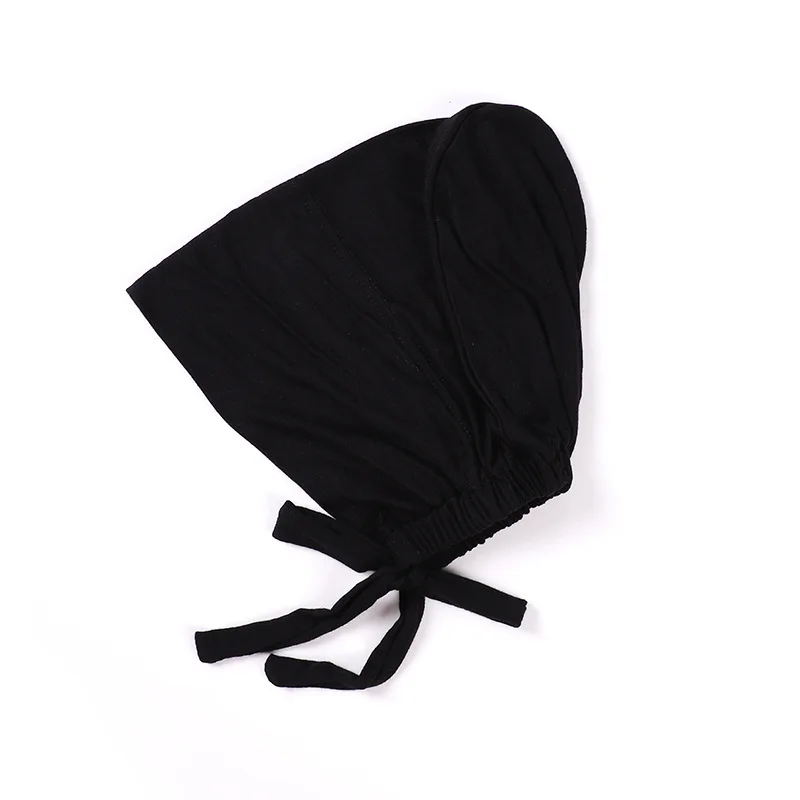 1pc Islamic Muslim Custom Inner Hijab Women Breathable Ruched Elastic Cotton Jersey Underscarf