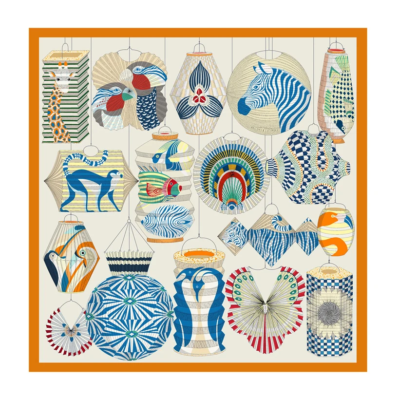 Silk Scarf Women Bohemian Print Square Scarves Head Echarpes Silk Foulards Femme Wraps Beach Shawls Bandana Lady Hijabs 90CM