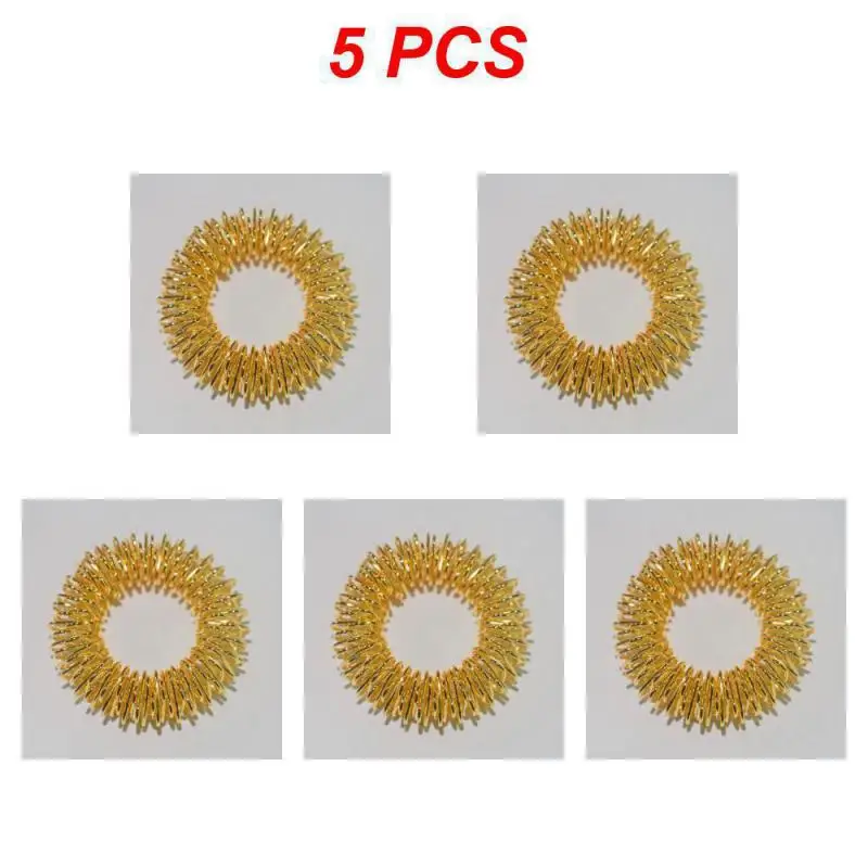 5/10/20PCS Lot Hot Sale Finger Massage Sujok Ring Acupuncture Ring Health Care Body Massage Chinese Color Gold