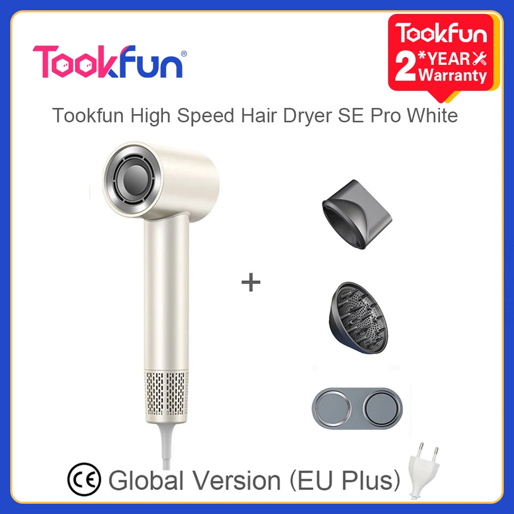 Tookfun SE High Speed Anion Caviar Hair Dryers Wind Speed 63m/s 1600W 110000 Rpm Professional Hair Care Quick Drye Negative Ion