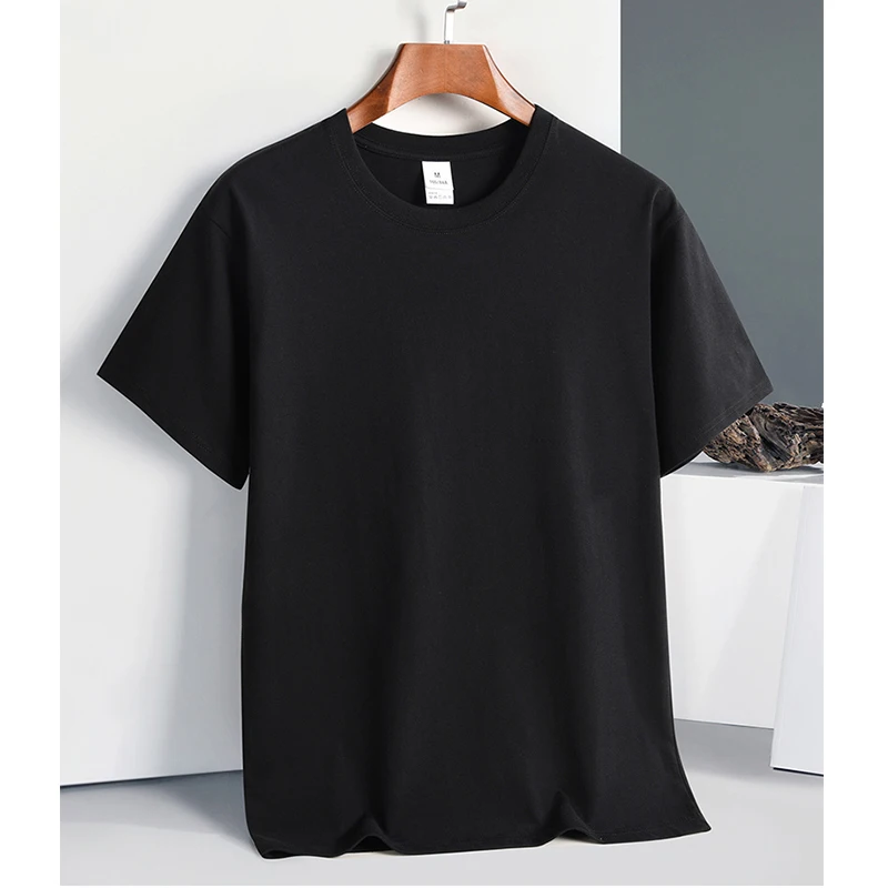 Free Ship T-Shirts Men Clothing Short Sleeve Summer Plus Size 4XL 5XL Cotton Top Boys Camping Tshirts Male Black Tee Shirt Women