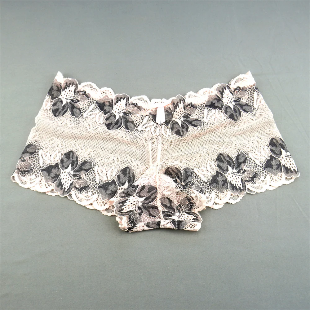 New 2023 Transparent Underwear Women Sexy Lace Panties Women Bikini Bottom Boyshorts Hollow Out Ladies Floral Boxers M-XXL