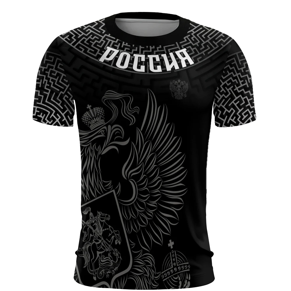 Men's Casual 3d T-Shirts Russian Flag Short Sleeve T-Shirt Oversized Tees Women Kids Clothing Breathable Quick-Drying Sportswear
