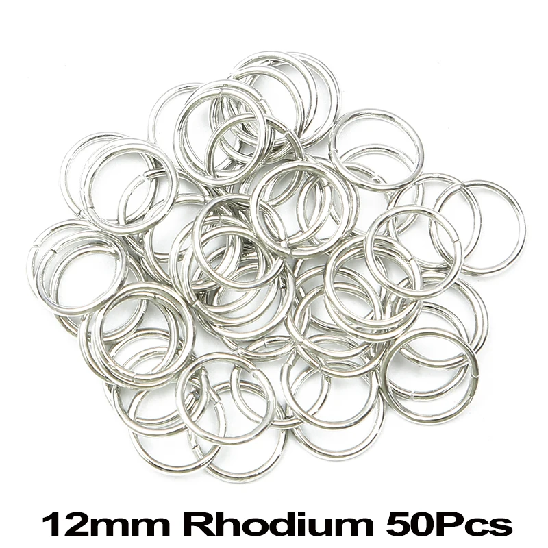 12mm Rhodium 50Pcs