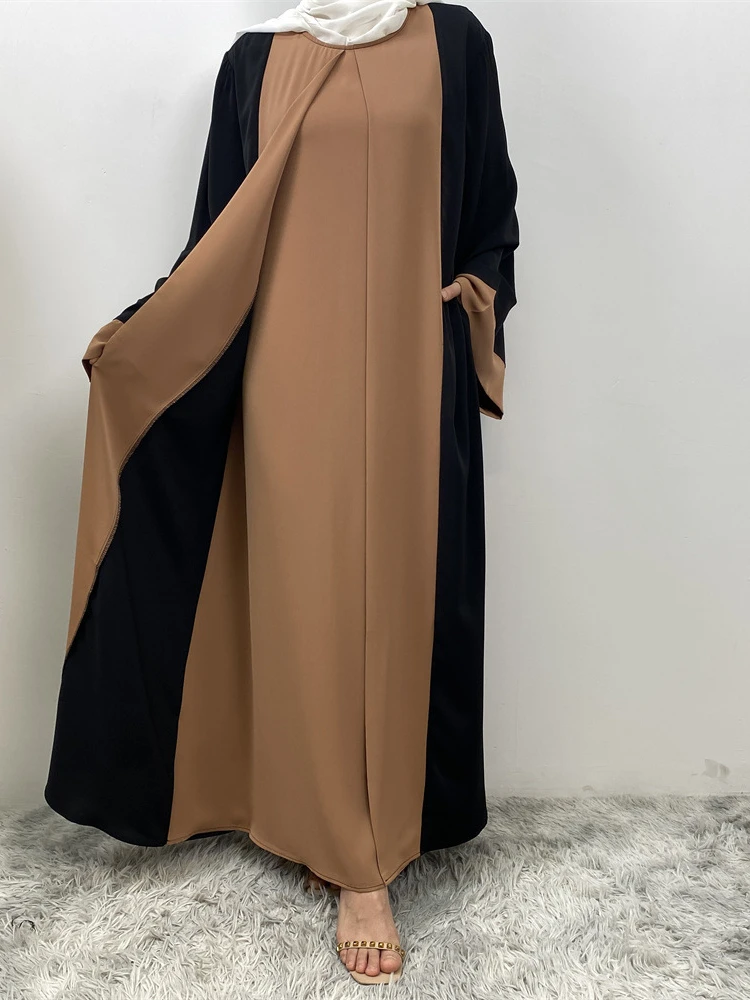 Eid Muslim Party Dress for Women Ramadan Abaya Fake 2 Piece Long Dress Morocco Vestidos Largos Dubai Turkey Robe Jalabiya 2024