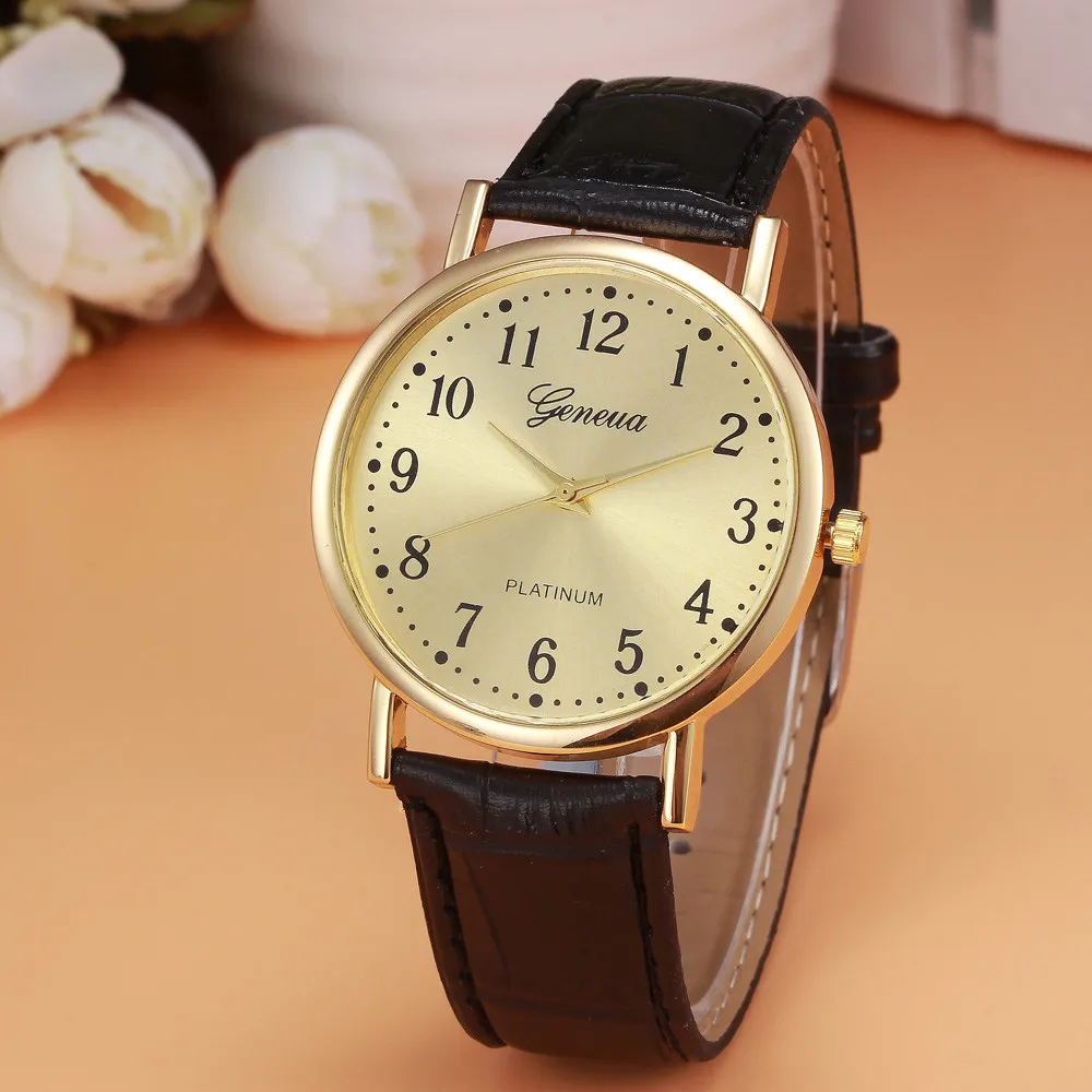 Simple Mens Watch Leather Watch Wrist Alloy Mens Analog Design Woman Retro Band Quartz Women'S Watch Reloj Para Mujer