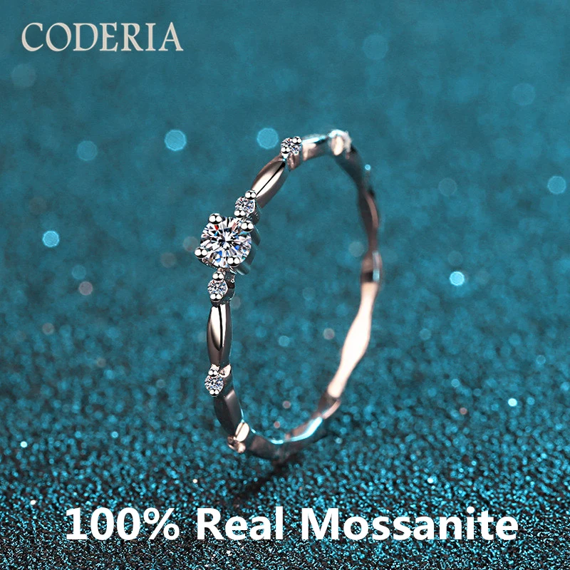 Real Moissanite 0.1CT Four PAWS 925 Sterling Silver Ring Exquisite Fashion Girl Gift Diamond Rings Birthday Jewelry With Box