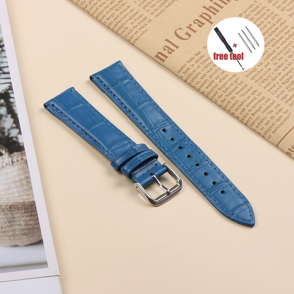 Watch Band Crocodile Pattern Leather Strap 12/13/14/15/16/17/18/19/20/21/22/23/24mm Women Mens Replacement Universal Bracelet