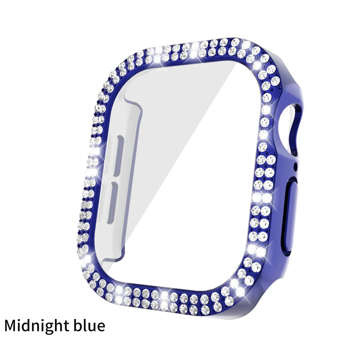 Glass+Diamond Cover For Apple Watch Case 46mm 42mm Bling Bumper Screen Protector for iWatch series 10 46 42 mm WatchCase film