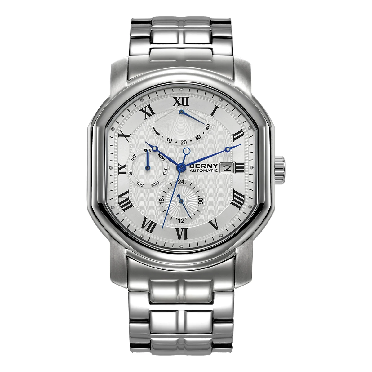 BERNY Men Mechanical Watch Miyota 9110 Automatic Wristwatch Luxury Brand Male Clock Sapphire Self Winding Mens Watch Waterproof